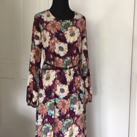 Lucca Couture Dresses & Skirts - Lucca Couture sheer burgundy floral Maxi